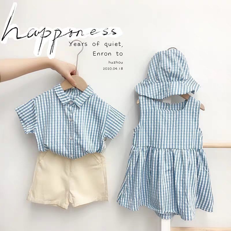 👶 Summer-Ready Sweetness – Baby Plaid Shirt & Dress Set - Daily Cozy Closet