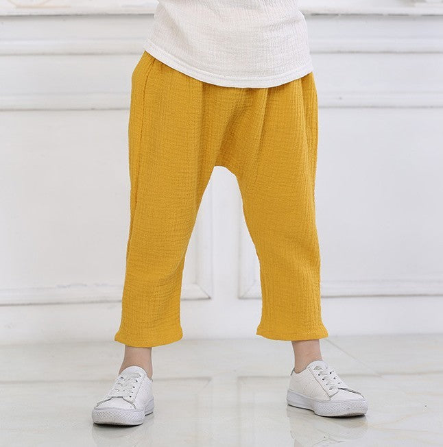👖 Soft, Breezy & Made to Move – Cotton-Linen Harem Pants for Kids - Daily Cozy Closet