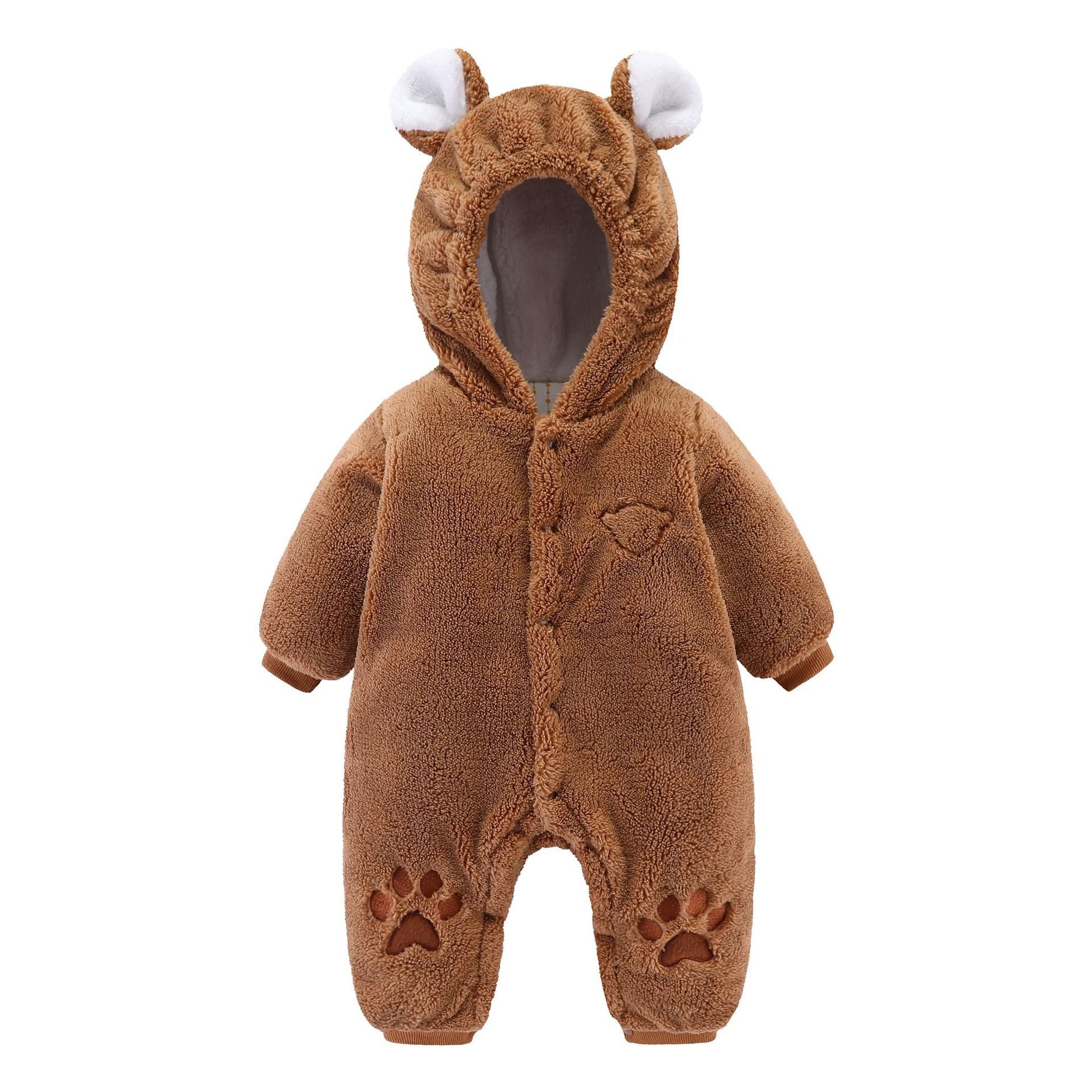 👶 Newborn Quilted Baby Romper – Cozy Rice Velvet Onesie - Daily Cozy Closet