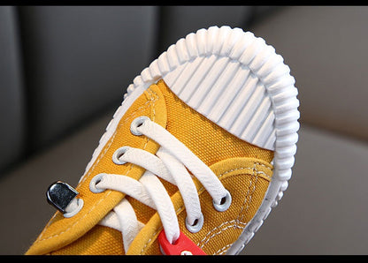👟 Colorful Steps – Autumn Canvas Shoes for Kids