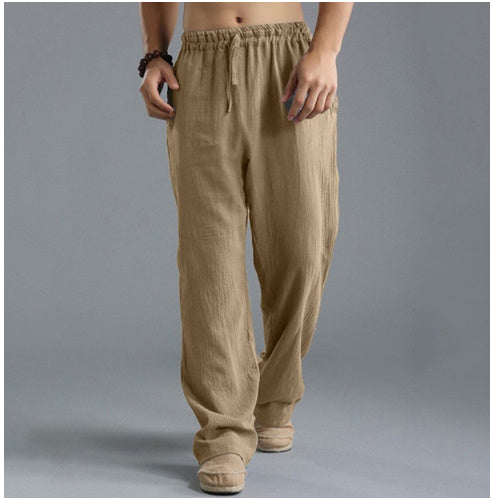 👖 Effortless Comfort in Motion – Men’s Loose Fit Breathable Linen Pants - Daily Cozy Closet