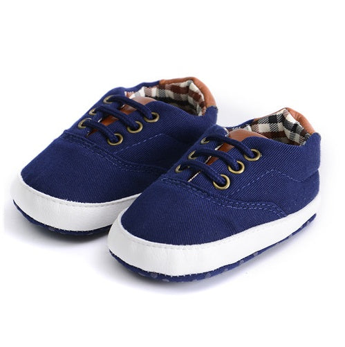 👶 Solid Color Baby Canvas Shoes – Soft Bottom Toddler Sneakers with Lace-Up Design - Daily Cozy Closet