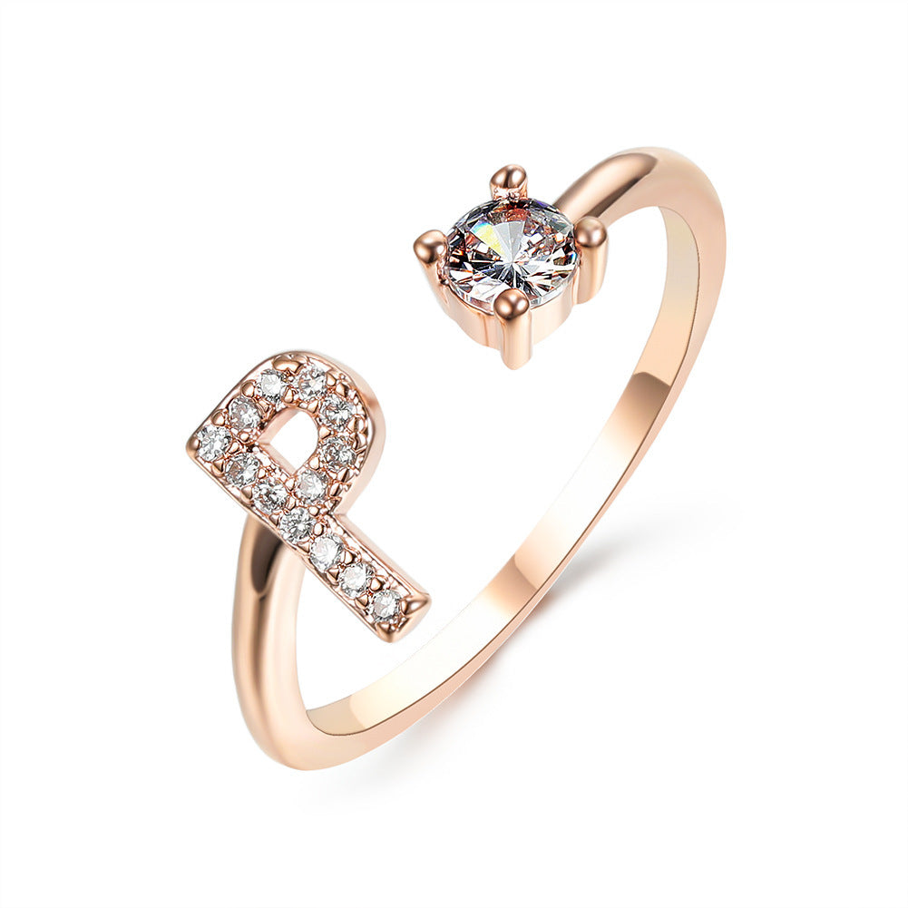 New Design Adjustable 26 Initial Letter Ring Fashion Jewelry For Women Simple Elegant Jewelry - Daily Cozy Closet