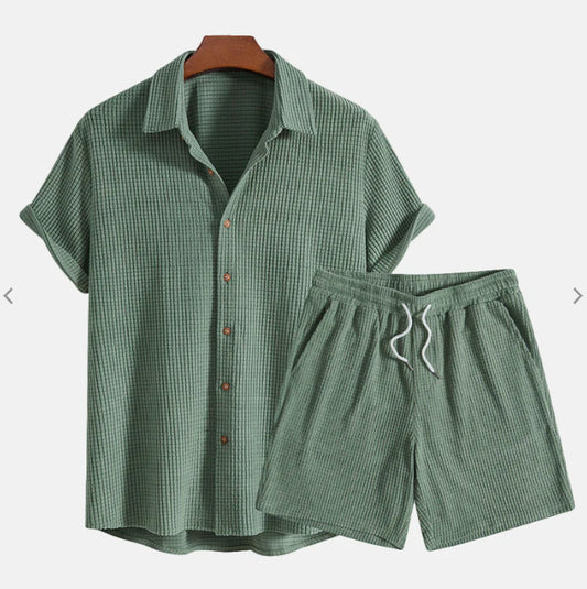 🌴 Casual Loose Multi-Color Beachwear Short Sleeve Suit – Perfect Summer Outdoor Set for Young Men - Daily Cozy Closet