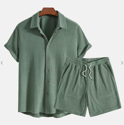 🌴 Casual Loose Multi-Color Beachwear Short Sleeve Suit – Perfect Summer Outdoor Set for Young Men - Daily Cozy Closet
