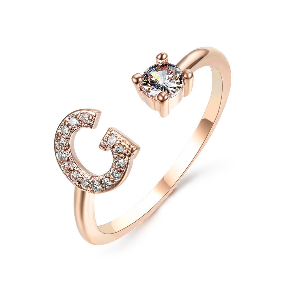 New Design Adjustable 26 Initial Letter Ring Fashion Jewelry For Women Simple Elegant Jewelry - Daily Cozy Closet