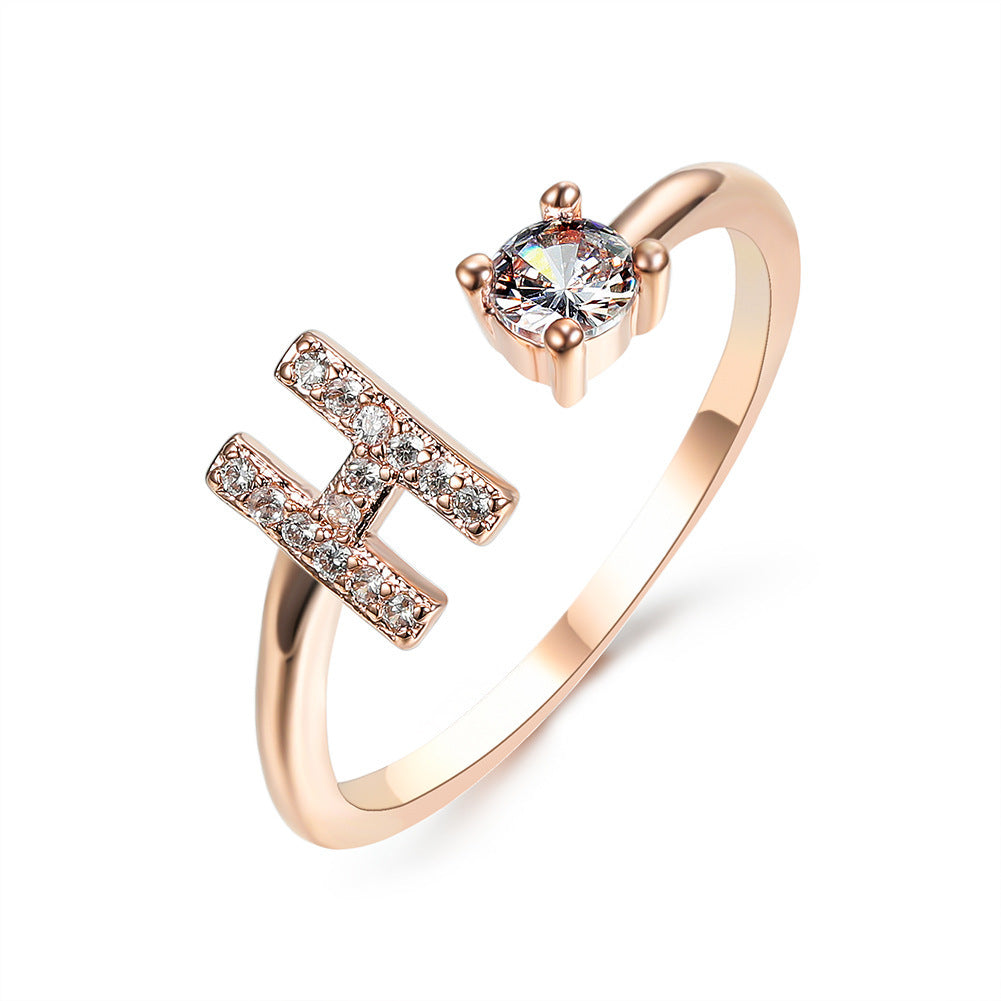 New Design Adjustable 26 Initial Letter Ring Fashion Jewelry For Women Simple Elegant Jewelry - Daily Cozy Closet