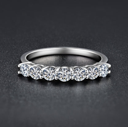 💍 925 Silver Ring with Moissanite - Hearts and Arrows Cut - Daily Cozy Closet