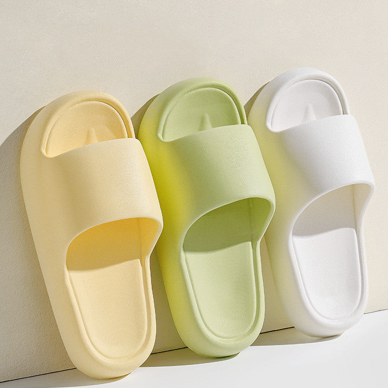 Solid Thick-soled Home Slippers Summer Non-slip Floor Bathroom Slipper For Women Men's House Shoes - Daily Cozy Closet
