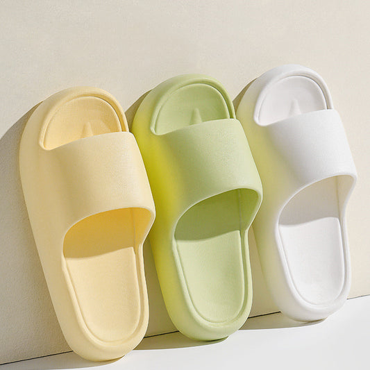 Solid Thick-soled Home Slippers Summer Non-slip Floor Bathroom Slipper For Women Men's House Shoes - Daily Cozy Closet