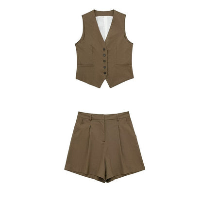 🌿  Summer-Ready – Women’s Linen Blend Sleeveless Top & Shorts Set - Daily Cozy Closet