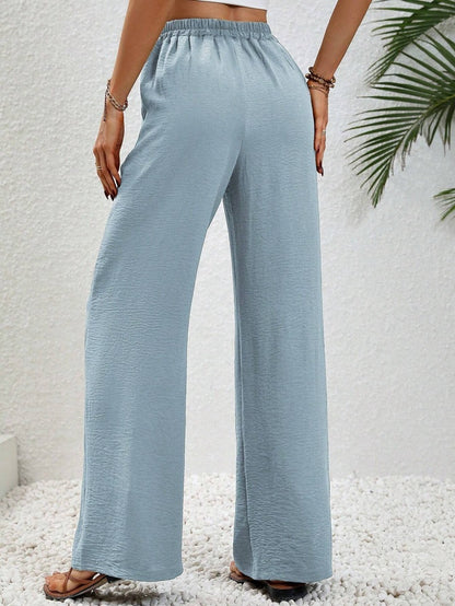 👖 Effortless Comfort – Women's Casual Drawstring Wide-Leg Pants - Daily Cozy Closet