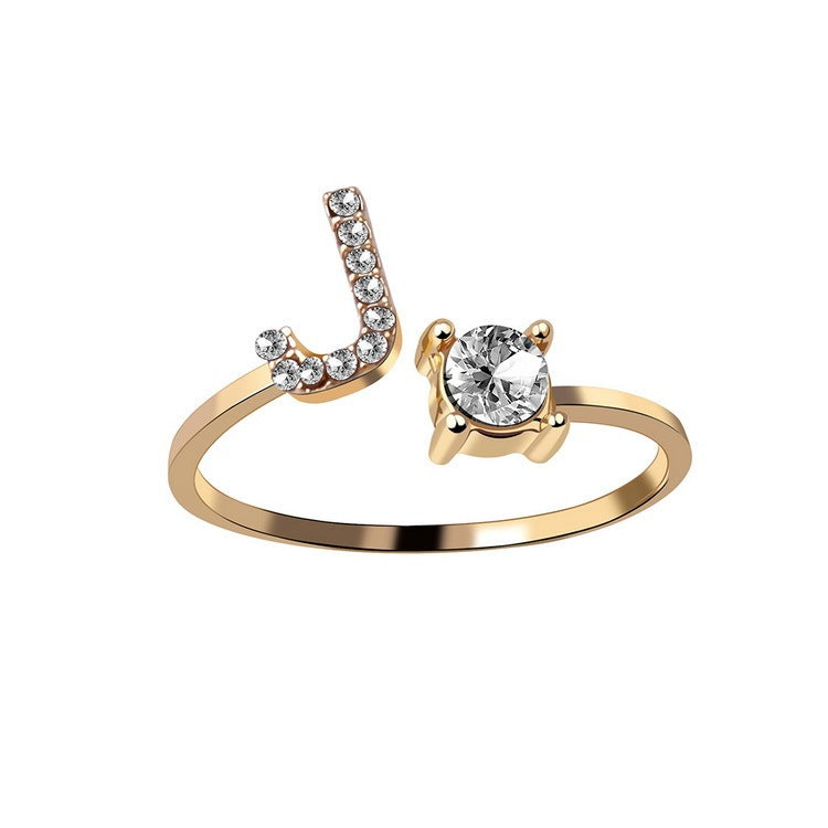 New Design Adjustable 26 Initial Letter Ring Fashion Jewelry For Women Simple Elegant Jewelry - Daily Cozy Closet