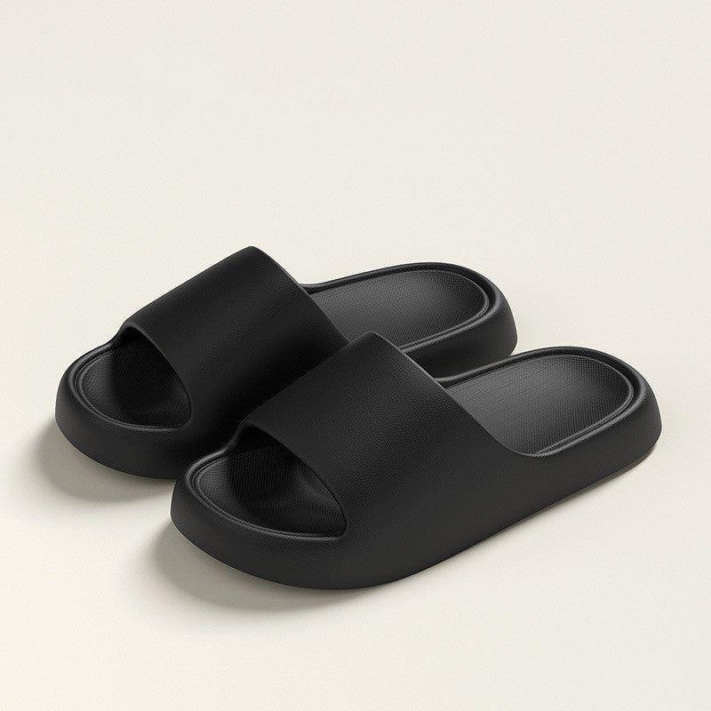 Solid Thick-soled Home Slippers Summer Non-slip Floor Bathroom Slipper For Women Men's House Shoes - Daily Cozy Closet