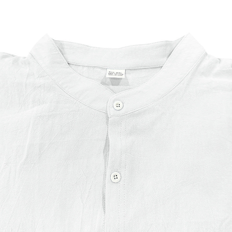 👔 Stylish Long Sleeve Stand Collar Shirt with Pockets – Casual Comfort for Men - Daily Cozy Closet