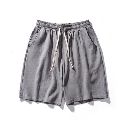 ☀️ Cotton Line Shorts for Men – Summer Elastic Waist Casual Comfort - Daily Cozy Closet