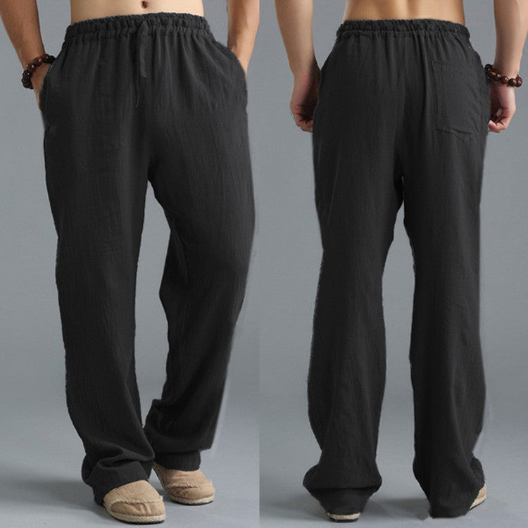 👖 Effortless Comfort in Motion – Men’s Loose Fit Breathable Linen Pants - Daily Cozy Closet