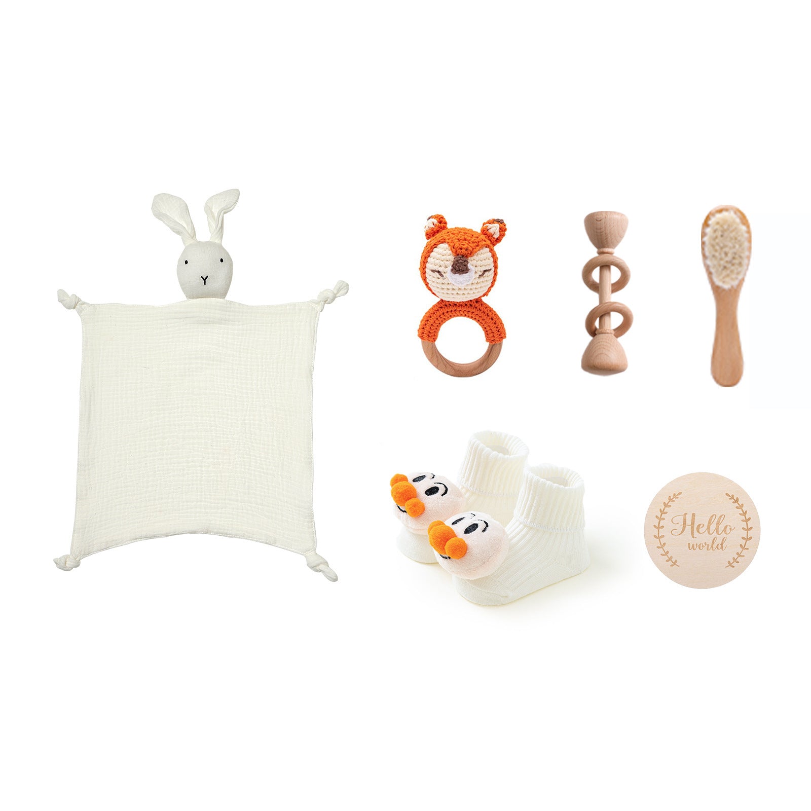 🐰 Soft & Soothing Infant Gift Set – Rattle Rabbit + Bath Towel Combo - Daily Cozy Closet