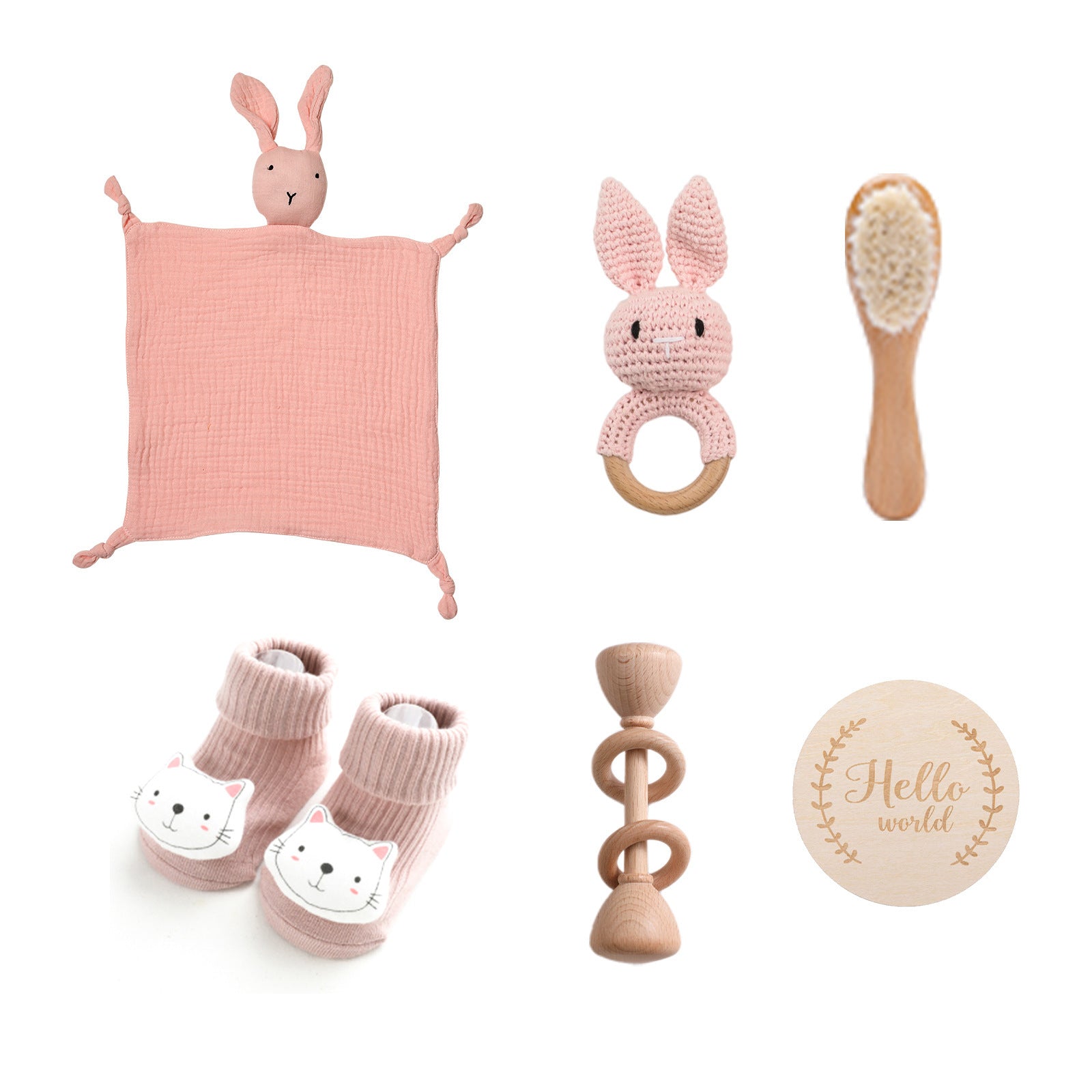 🐰 Soft & Soothing Infant Gift Set – Rattle Rabbit + Bath Towel Combo - Daily Cozy Closet