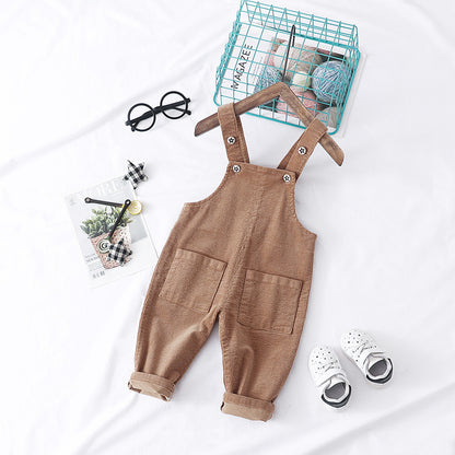 🧒 Everyday Comfort – Solid Color Cotton Overalls for Kids (Unisex) - Daily Cozy Closet