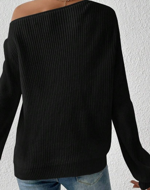 🖤 Asymmetrical Ribbed Knit Sweater – Casual, Cozy & Fashion-Forward - Daily Cozy Closet