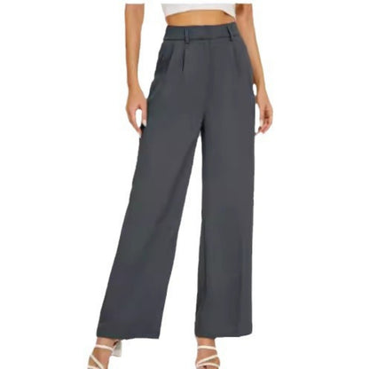 👖 Effortlessly Polished – High Waist Wide-Leg Trousers with Pockets - Daily Cozy Closet