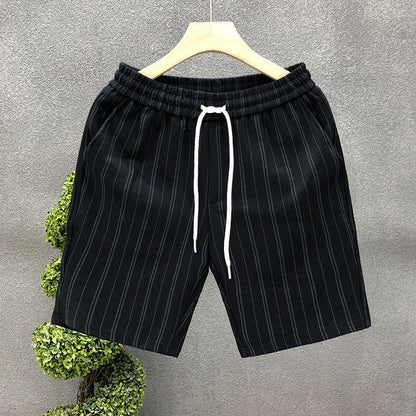 🩳 Easygoing Style, Everyday Comfort – Men’s Striped Casual Fleece-Lined Shorts - Daily Cozy Closet
