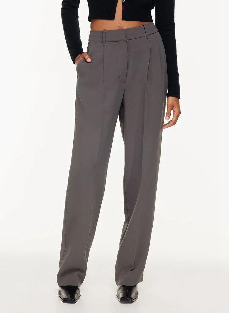 👖 Effortlessly Polished – High Waist Wide-Leg Trousers with Pockets - Daily Cozy Closet