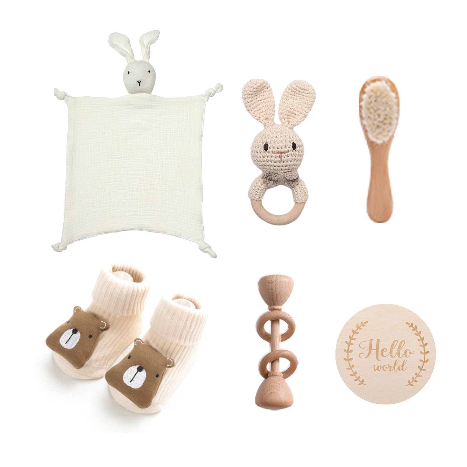 🐰 Soft & Soothing Infant Gift Set – Rattle Rabbit + Bath Towel Combo - Daily Cozy Closet