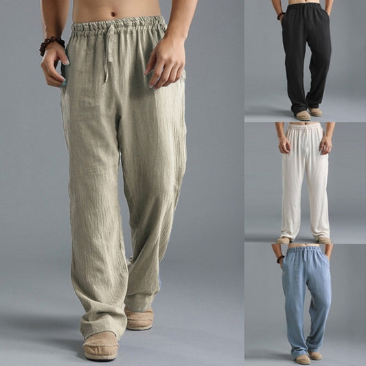 👖 Effortless Comfort in Motion – Men’s Loose Fit Breathable Linen Pants - Daily Cozy Closet