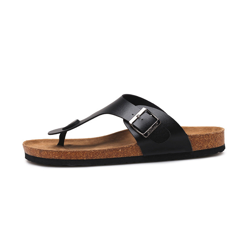 🩴 Slippers Summer Flip-Flops Beach Shoes Couples Cork Leisure Flip Flops - Daily Cozy Closet
