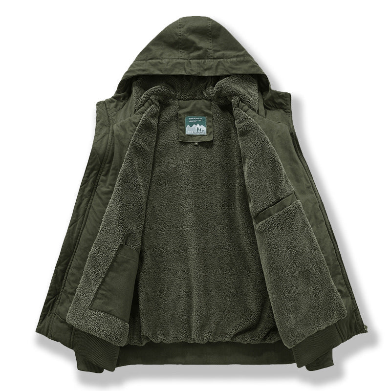 🧥 Men’s Winter Cashmere-Look Padded Coat – Warm, Comfortable & Plus-Size Friendly