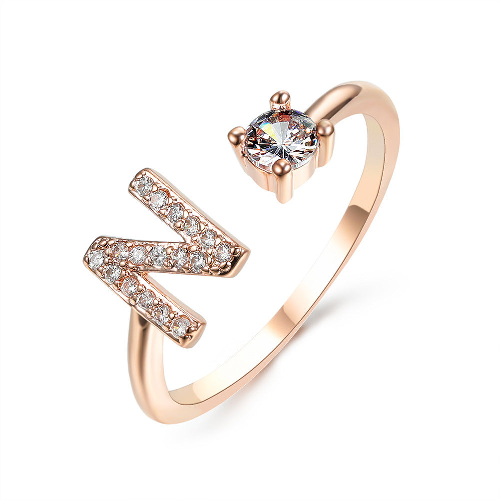 New Design Adjustable 26 Initial Letter Ring Fashion Jewelry For Women Simple Elegant Jewelry - Daily Cozy Closet