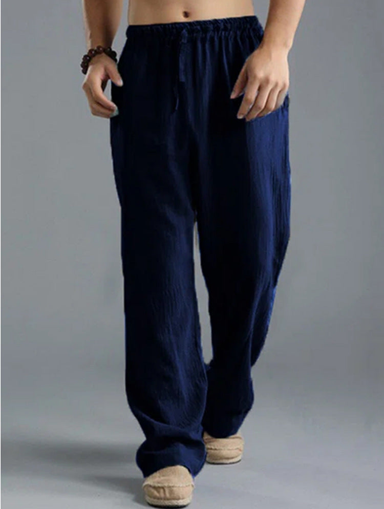 👖 Effortless Comfort in Motion – Men’s Loose Fit Breathable Linen Pants - Daily Cozy Closet