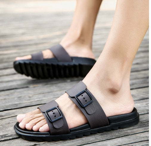 👟 Spring Male Word Drag Lazy Shoes - Men's Casual Beach Breathable Personality Wild Trend - Daily Cozy Closet