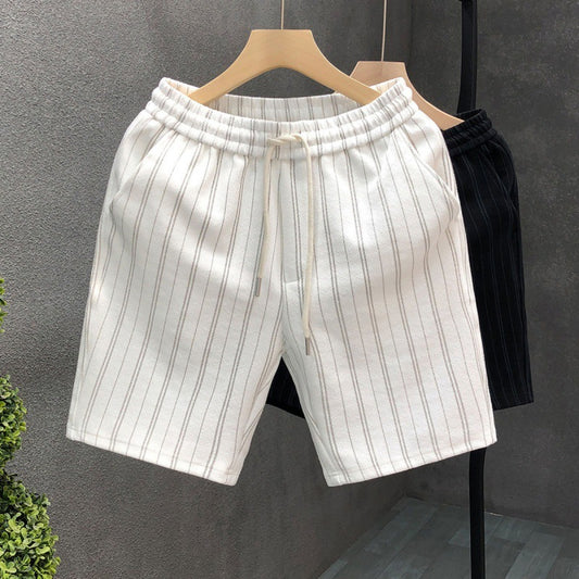 🩳 Easygoing Style, Everyday Comfort – Men’s Striped Casual Fleece-Lined Shorts - Daily Cozy Closet