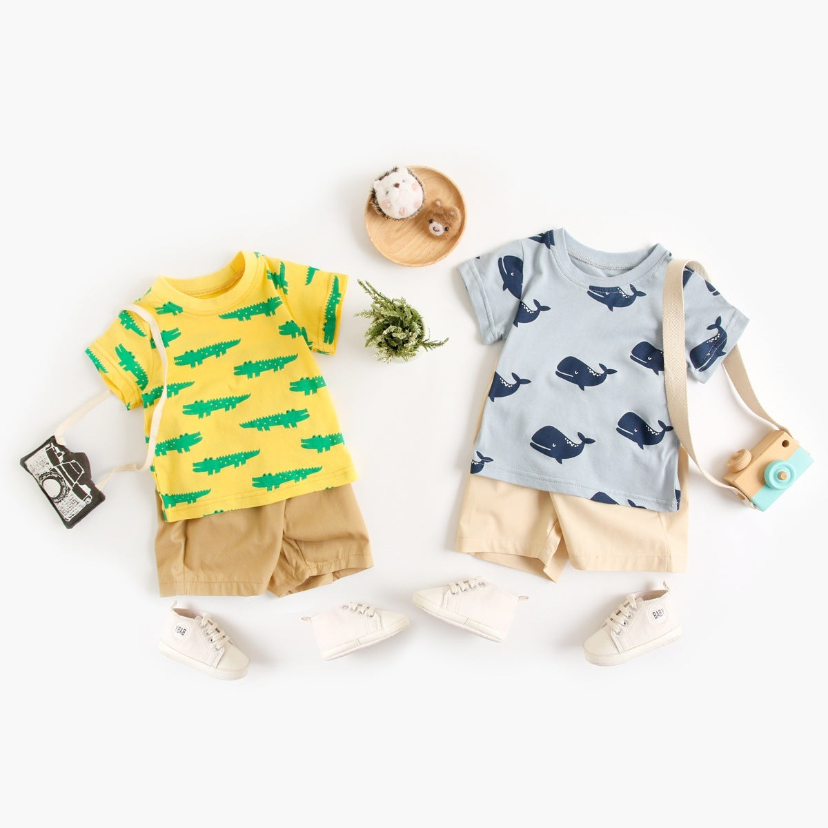 🐳 Cute & Comfy – Summer Cartoon Baby Boy Outfit Set - Daily Cozy Closet