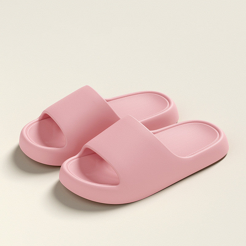 Solid Thick-soled Home Slippers Summer Non-slip Floor Bathroom Slipper For Women Men's House Shoes - Daily Cozy Closet