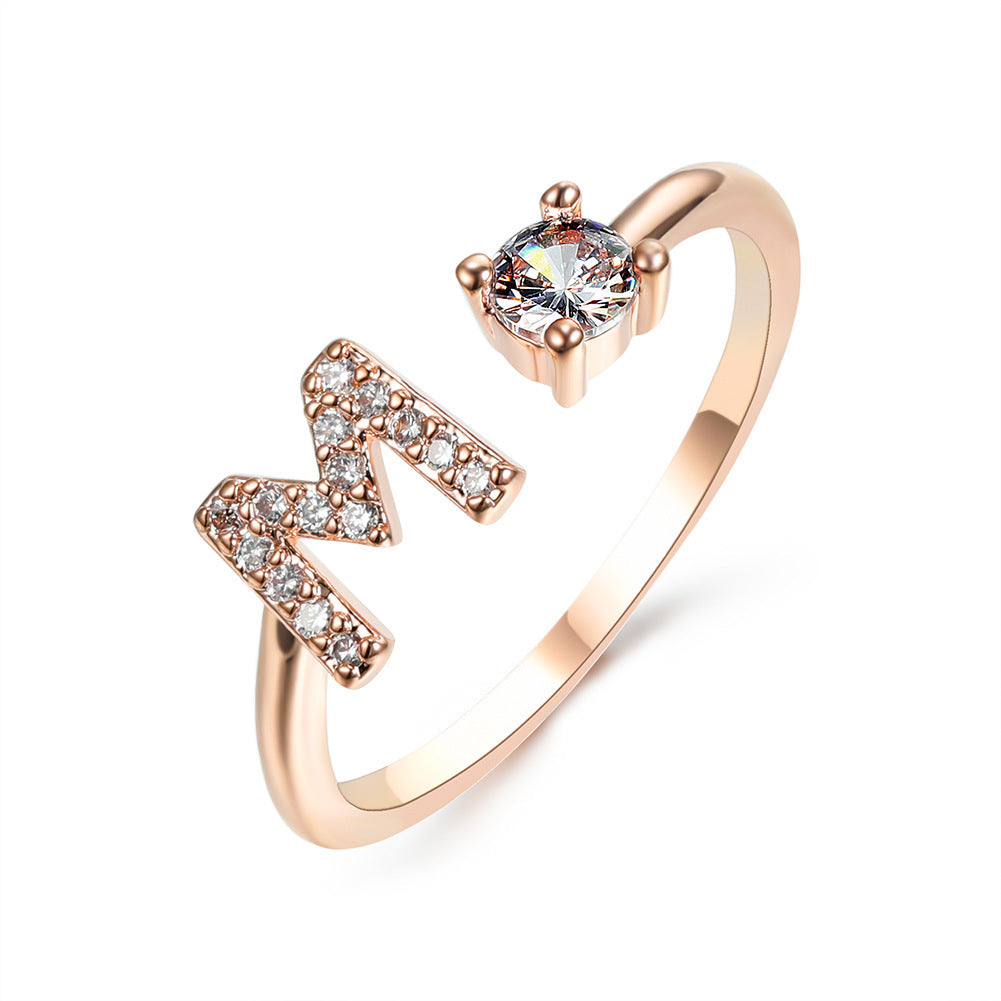 New Design Adjustable 26 Initial Letter Ring Fashion Jewelry For Women Simple Elegant Jewelry - Daily Cozy Closet