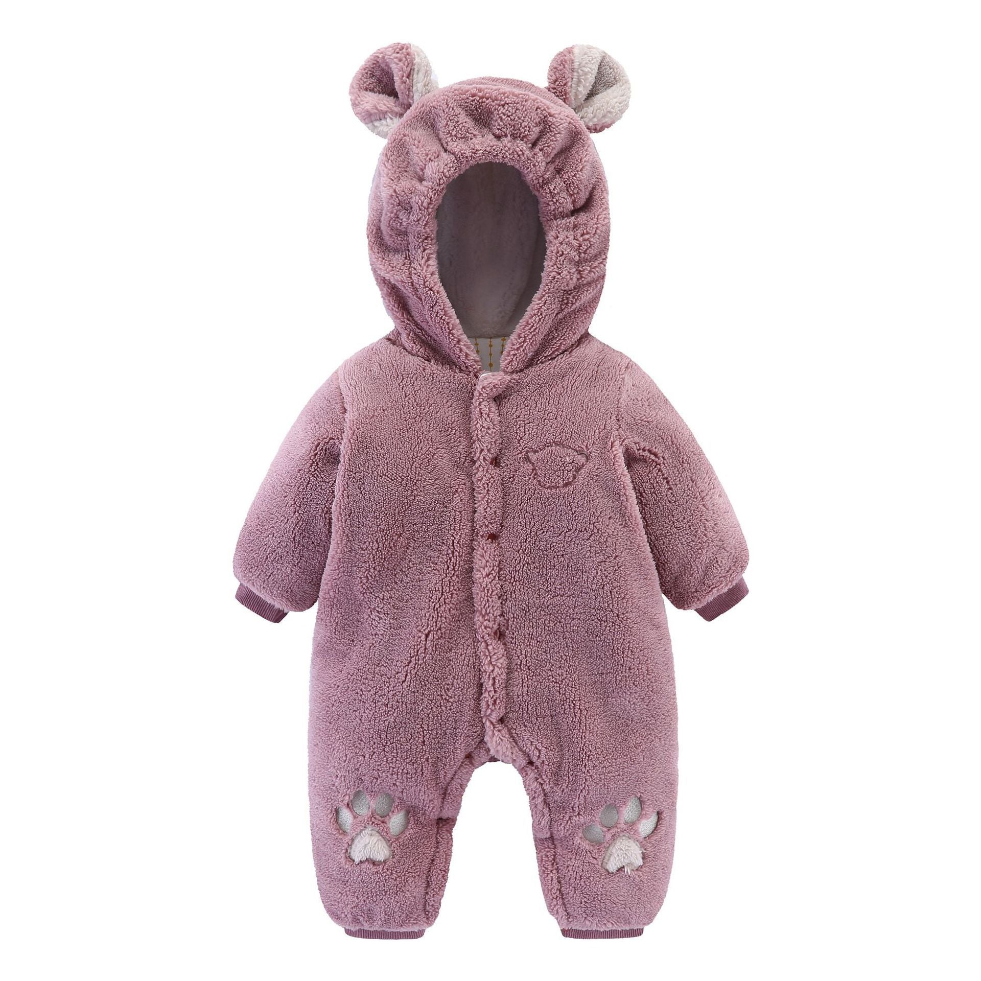 👶 Newborn Quilted Baby Romper – Cozy Rice Velvet Onesie - Daily Cozy Closet