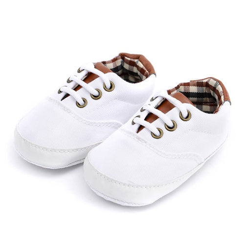 👶 Solid Color Baby Canvas Shoes – Soft Bottom Toddler Sneakers with Lace-Up Design - Daily Cozy Closet