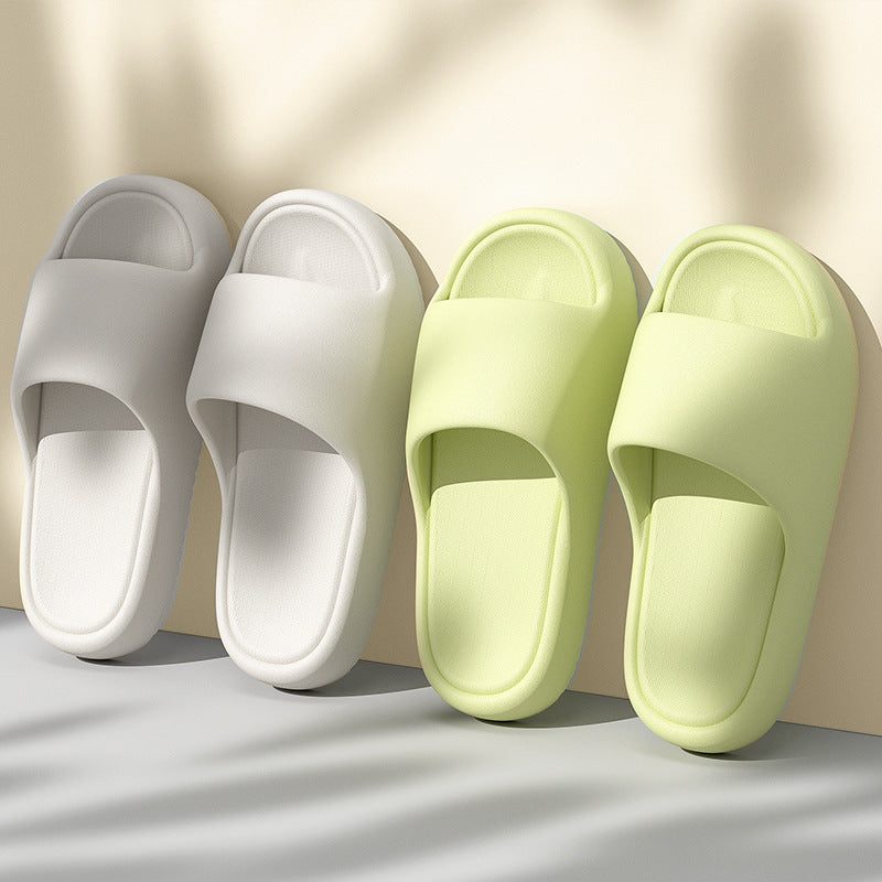 Solid Thick-soled Home Slippers Summer Non-slip Floor Bathroom Slipper For Women Men's House Shoes - Daily Cozy Closet