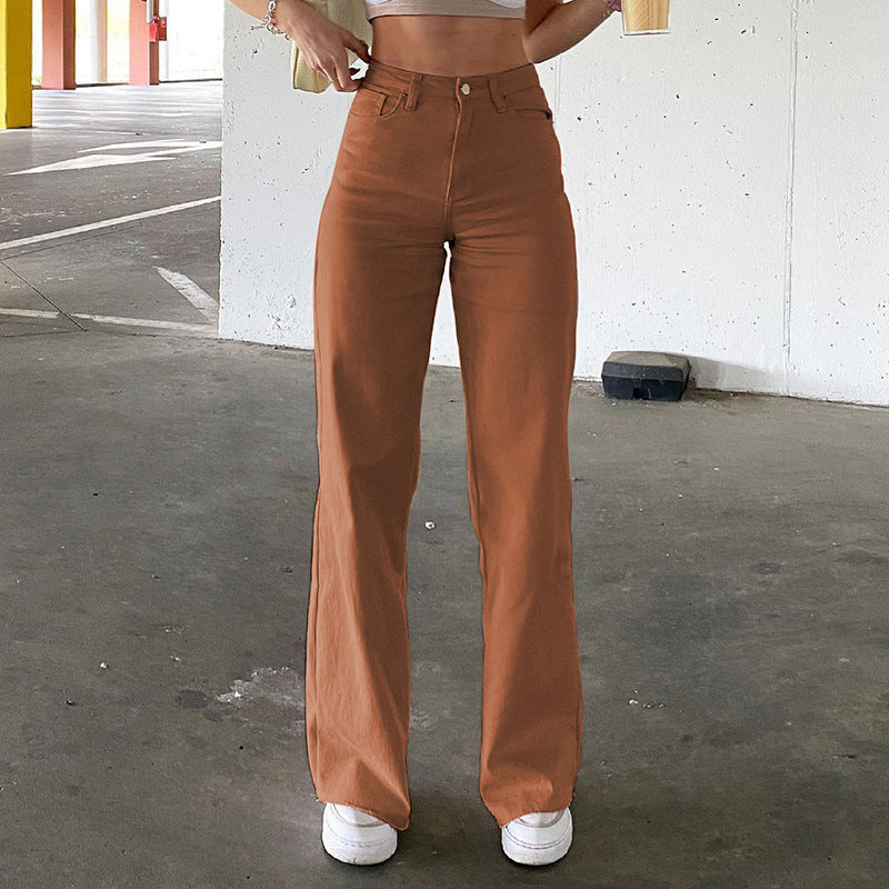 👖 Spice Girl Style High Waist Slim Jeans – Retro Bell Bottom Vibes - Daily Cozy Closet