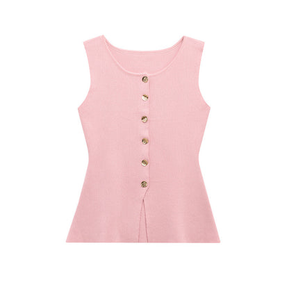🖤 Effortless Edge – European & American Style Button-Up Knit Vest - Daily Cozy Closet