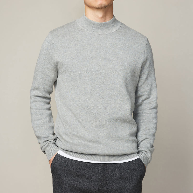 🧶 Men's Mock Neck Sweater – Autumn & Winter Essential - Daily Cozy Closet