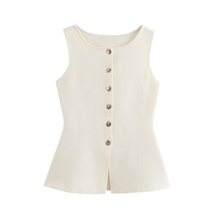 🖤 Effortless Edge – European & American Style Button-Up Knit Vest - Daily Cozy Closet