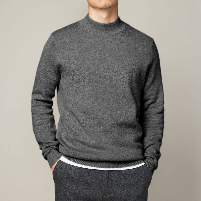 🧶 Men's Mock Neck Sweater – Autumn & Winter Essential - Daily Cozy Closet