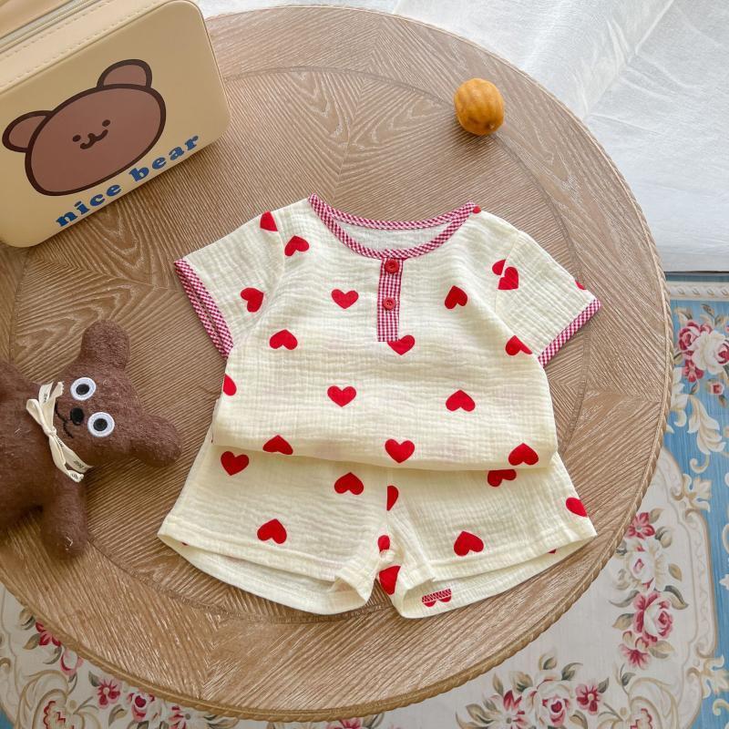 🍒 Soft, Sweet & Perfect for Play – Baby Girl Cotton Yarn Thin Suit (Top + Shorts Set) - Daily Cozy Closet