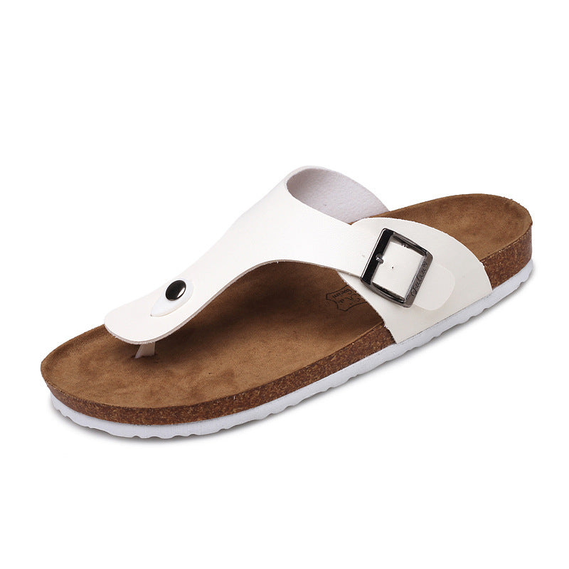🩴 Slippers Summer Flip-Flops Beach Shoes Couples Cork Leisure Flip Flops - Daily Cozy Closet