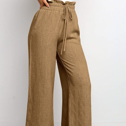 🌿 Effortless Comfort – Elastic Waist Cotton & Linen Cropped Harem Pants - Daily Cozy Closet